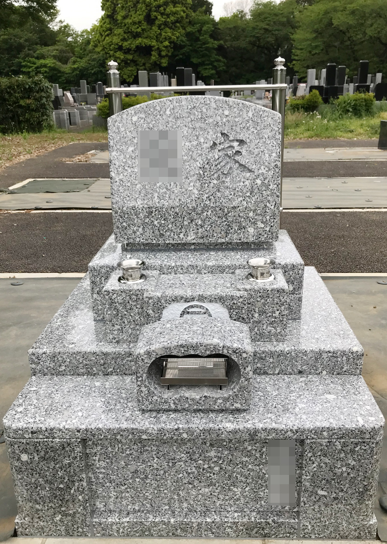 T23-005-01_1㎡墓地（ベトナム産 白蓮石 洋型2段型）