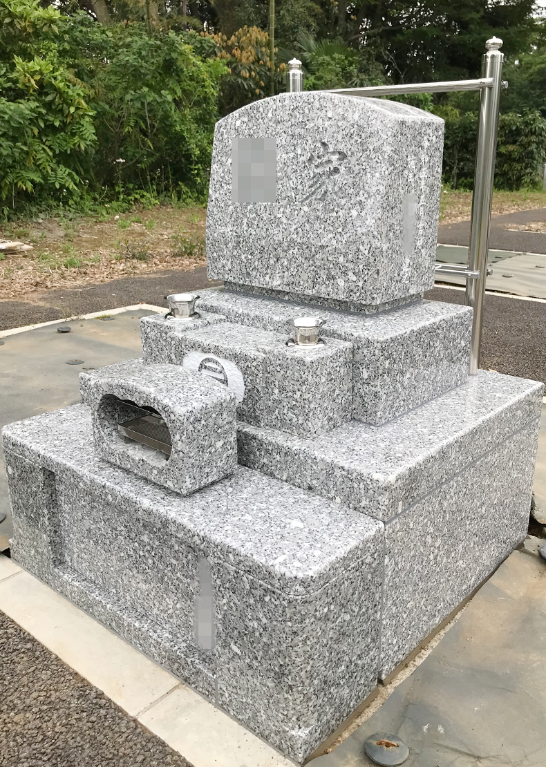 T23-005-02_1㎡墓地（ベトナム産 白蓮石 洋型2段型）