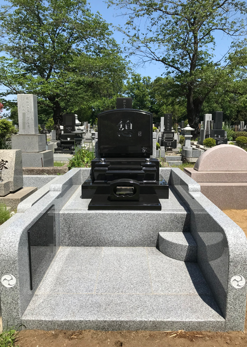 TS23-006-01_4㎡墓地（インド産 クンナム石 洋型3段型）