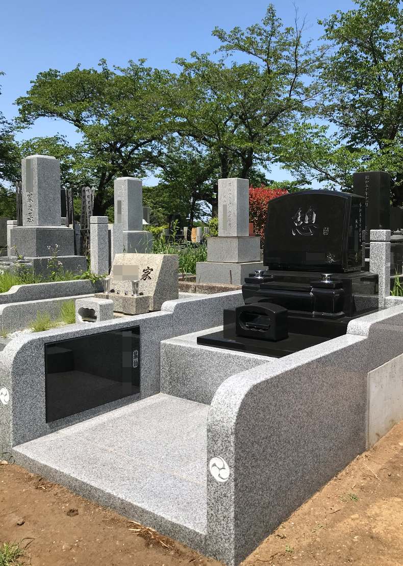 TS23-006-02_4㎡墓地（インド産 クンナム石 洋型3段型）
