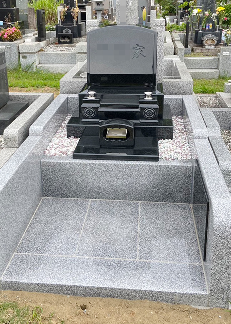 T23-016-01_4㎡墓地（インド産 山崎石 洋型3段型）