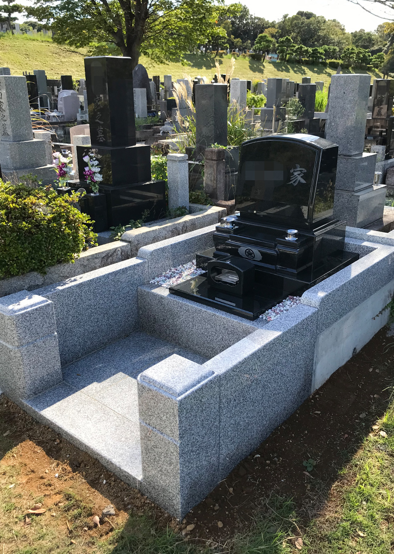 T23-045-02_4㎡墓地（インド産 山崎石 洋型3段型）