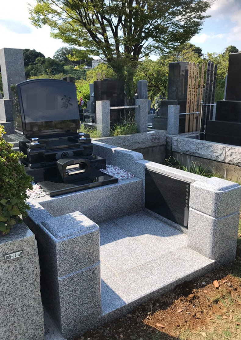 T23-045-03_4㎡墓地（インド産 山崎石 洋型3段型）