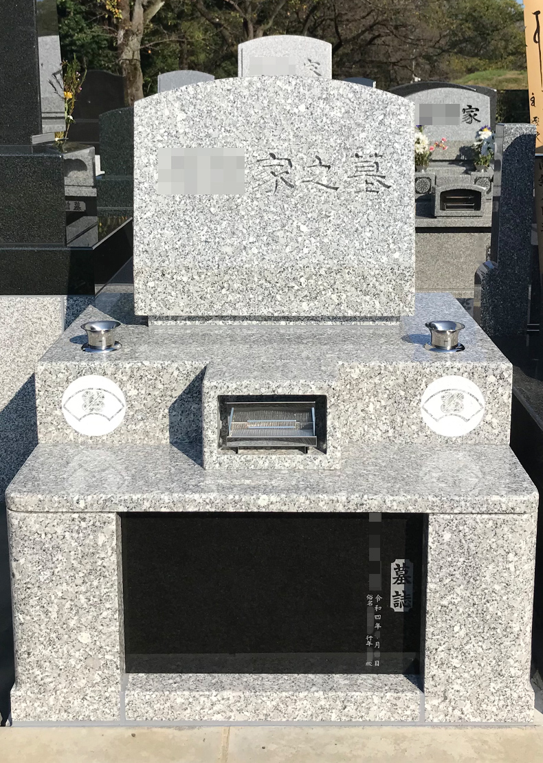 T23-037-01_1㎡墓地（ベトナム産 白蓮石 洋型1段型）