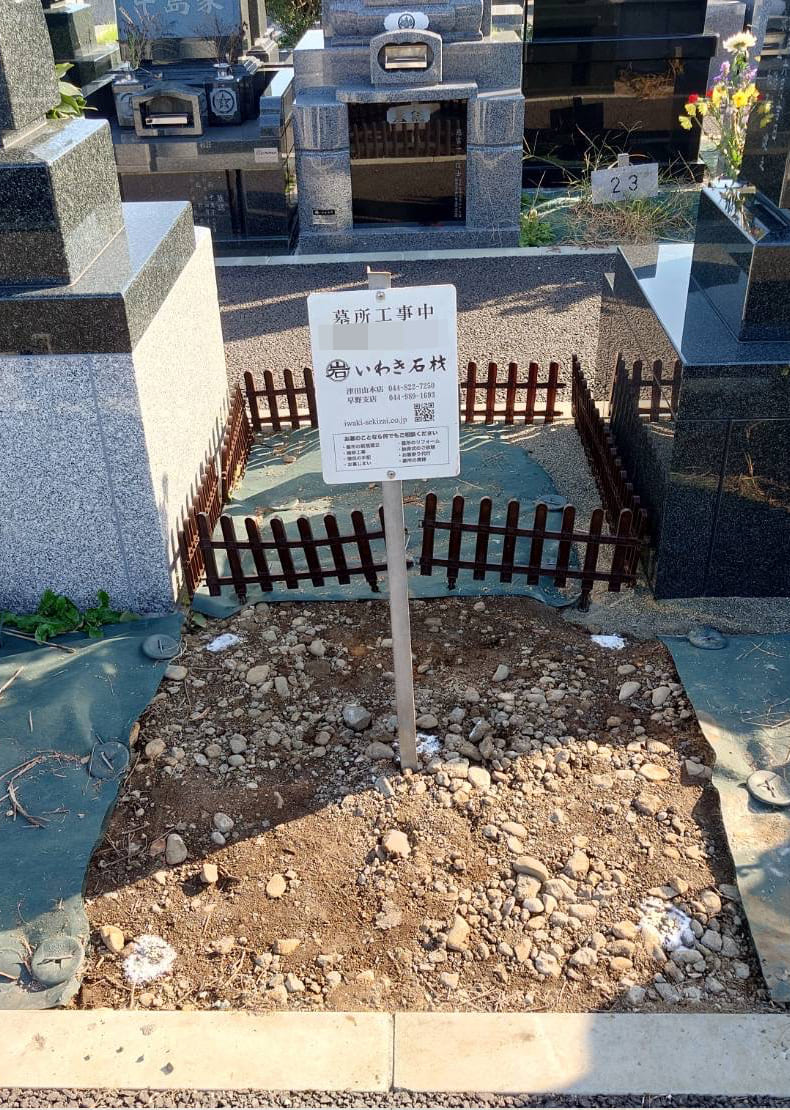 着工前にお清めをします。